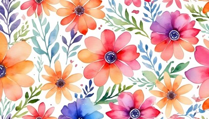 watercolor floral background, colorful watercolor flower design. Pastel vector seamless flower pattern backdrop background, Seamless watercolor floral pattern,