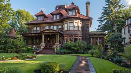 Obraz premium Elegant vintage home with historic architecture and modern updates