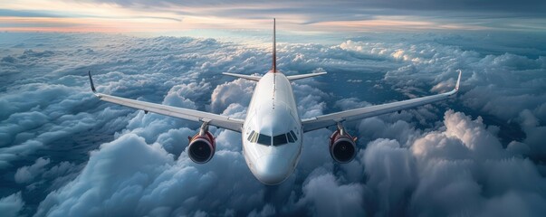 Pilot flying a commercial airplane