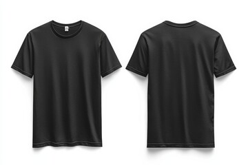 Fototapeta premium Black Tshirt Mockup Front and Back Isolated created with Generative AI