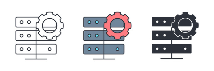 database setting icon symbol vector illustration isolated on white background