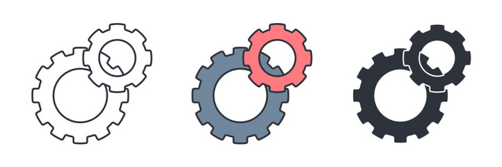Settings and Cog Wheel icon symbol vector illustration isolated on white background