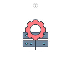 Database setting icon symbol vector illustration isolated on white background