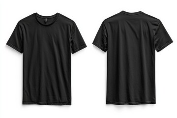 Black Tshirt Mockup Front and Back Isolated created with Generative AI