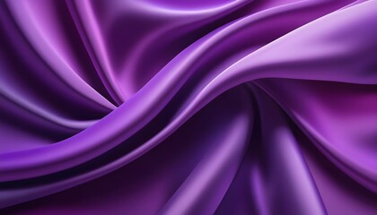 Fototapeta premium Abstract purple gradient background with layers of silk folded drapery. Wavy purple fabric texture with rich folds and depth