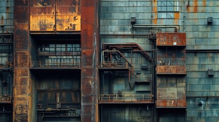 Rusty Industrial Building Facade