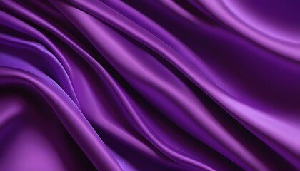 Fototapeta premium Abstract purple gradient background with layers of silk folded drapery. Wavy purple fabric texture with rich folds and depth