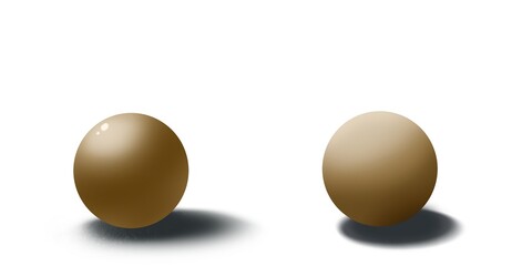 Two 3d sphere ball different light