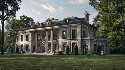 Historic mansion with classic architecture and luxurious features