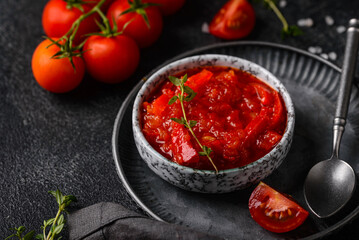 Homemade tomato sauce with spice