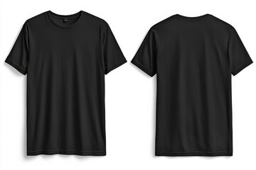 Naklejka premium Black Tshirt Mockup Front and Back Isolated created with Generative AI