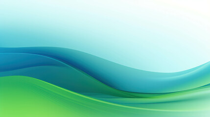Fototapeta premium Abstract Blue and Green Waves: A mesmerizing interplay of blue and green waves creates a dynamic and fluid background, evoking a sense of serenity, tranquility, and the boundless possibilities of the 