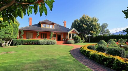 Classic house with a large front yard and welcoming entrance