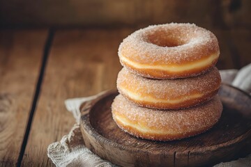 Cozy Cinnamon Sugar Donut Stack, donuts, pastry, baking, dessert