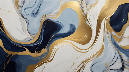 Blue and Gold Marble Background