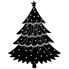 Christmas Tree Skir silhouette vector art illustration