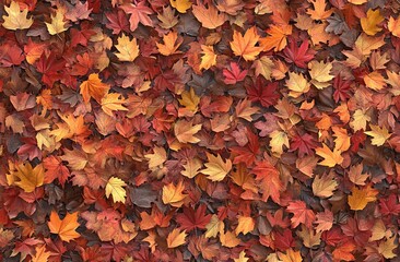 Autumn Leaves Background with Rich Colors and Textures, AI generated illustration