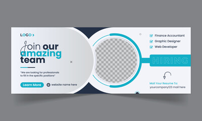 We are hiring job vacancy social media facebook cover and web banner template	