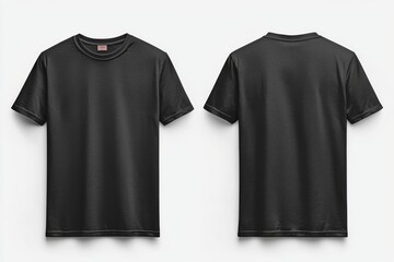 Naklejka premium Black Tshirt Mockup Front and Back Isolated created with Generative AI