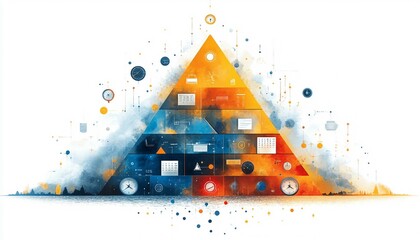 The Productivity Pyramid: Mastering Time Management, various levels representing different aspects of time management, Time Management 