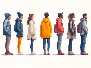 Naklejka premium group of people in a row