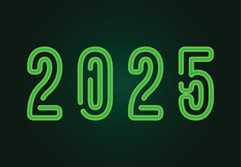 Happy New Year 2024 Abstract Green Design Logo Symbol Vector Illustration