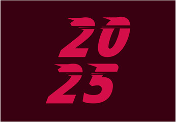 Happy New Year 2024 Abstract Pink Design Logo Symbol Vector Illustration