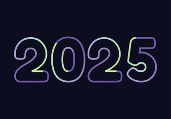 2024 Happy New Year Typography Design Abstract Vector Illustration With Blue Background