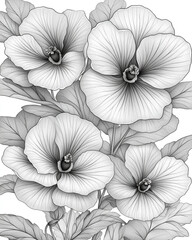 Fototapeta premium Flowers for coloring.