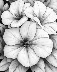 Fototapeta premium Flowers for coloring.