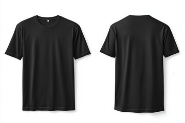 Black Tshirt Mockup Front and Back Isolated created with Generative AI