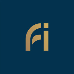 Alphabet letters Initials Monogram logo FI,FI INITIAL, FI letter ,F and I 