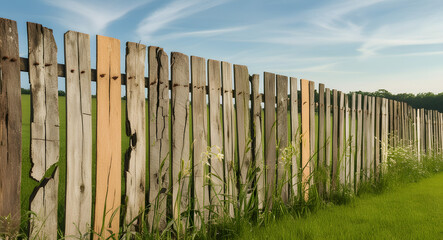 wooden fence and grass