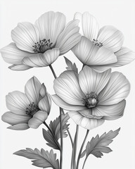 Fototapeta premium Petunia flowers coloring book.
