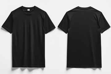 Black Tshirt Mockup Front and Back Isolated created with Generative AI