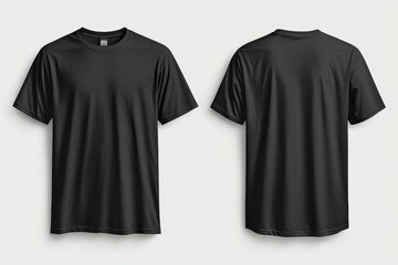 Black Tshirt Mockup Front and Back Isolated created with Generative AI