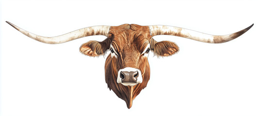 brown longhorn cattle western ranch