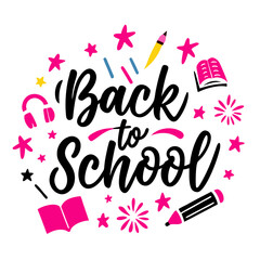 Playful Back to School Lettering Vector Illustration for SVG and Cricut Designs