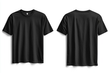 Black Tshirt Mockup Front and Back Isolated created with Generative AI