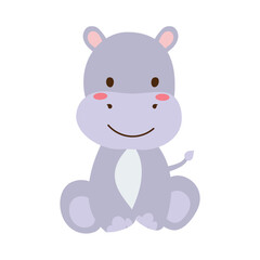 Obraz premium cute hippo isolated vector illustrations