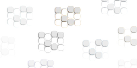 Abstract white and grey geometric overlapping square pattern background with shadow. Square in bright light with paper texture. Modern and creative design with different size white, gray boxes.