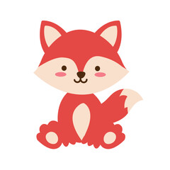 cute little fox isolated vector illustrations