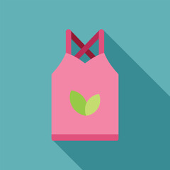 Pink tank top featuring a green leaf logo, symbolizing a commitment to eco friendly fashion and sustainable clothing choices