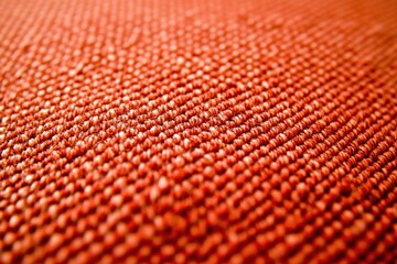 Close-up texture of vibrant red fabric weave