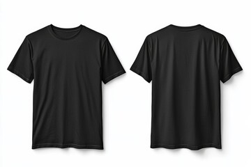 Black Tshirt Mockup Front and Back Isolated created with Generative AI