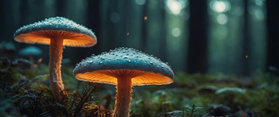 Glowing Fungi in an Advanced Futuristic Forest.