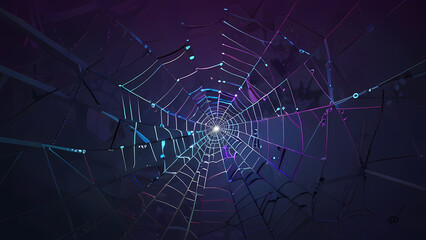 Obraz premium abstract spider web background with chaotic, overlapping strands that form geometric patterns
