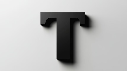 A 3D letter "T" isolated on a white background, symbolizing the alphabet.
