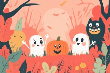 Naklejka premium Halloween frame for text