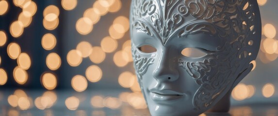 Two white ceramic masks with a smooth and glossy finish.